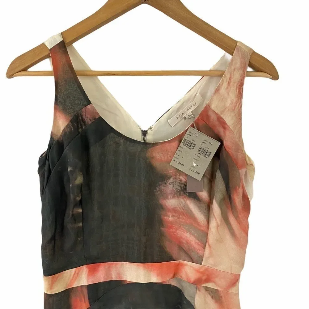 Brian Reyes Draped Silk Dress